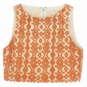 D7 - Alice + Olivia Orange Beaded Women's Top